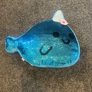 Justice Sequin Narwhal Reversible Pillow